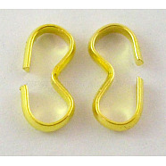Iron Quick Link Connectors, Chain Findings, Number 3 Shaped Clasps Clasps, Golden, 14x7mm, Hole: 2.5~4.2mm(E003Y-G)