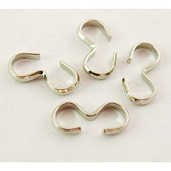Iron Quick Link Connectors, Chain Findings, Cadmium Free & Lead Free, Number 3 Shaped Clasps Clasps, Platinum, 14x7mm, Hole: 2.5~4.2mm(E003Y)