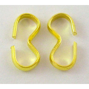Iron Quick Link Connectors, Chain Findings, Number 3 Shaped Clasps Clasps, Golden, 14x7mm, Hole: 2.5~4.2mm