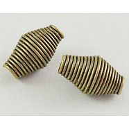Iron Spring Beads, Coil Beads, Nickel Free, Iron, Antique Bronze Color, 9mmx6mm, hole: 2mm, 2400pcs/1000g(E029Y-NFAB)