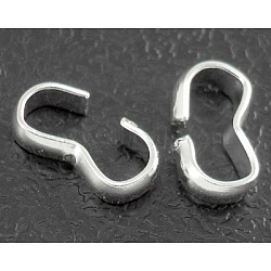 Iron Quick Link Connectors, Chain Findings, Number 3 Shaped Clasps, Silver Color Plated, 7.5~8mm long, 4mm wide, 1~2mm thick(E030Y-S)