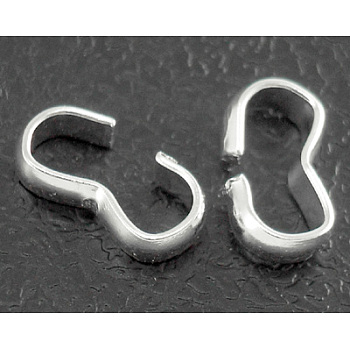 Iron Quick Link Connectors, Chain Findings, Number 3 Shaped Clasps, Silver Color Plated, 7.5~8mm long, 4mm wide, 1~2mm thick