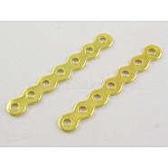 Iron Spacer Beads, Golden color, 3.2mm wide, 24mm long, hole: 1.2mm, 7 holes(E073-G)