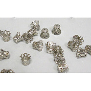 Multi-Petal Filigree Iron Bead Caps, Platinum, 6.5x8.5mm, Hole: 2mm(E114)