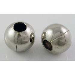 Iron Beads, Round, Platinum Color, 10mm, hole: 4mm(E189Y)