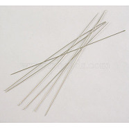 Iron Beading Needles, Silver Color Plated,  0.45mm thick, 100mm long, hole: 0.3mm, about 30~35pcs/bag(E250)