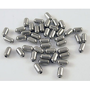 Iron Beads, Oval, Platinum, 4.8x2.4mm, Hole: 0.5mm, about 9000pcs/500g(E303Y)