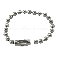 Iron Ball Chains, Tag Chains, Platinum Color, about 2.5mm wide, 8cm long(E392-1)