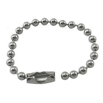 Iron Ball Chains, Tag Chains, Platinum Color, about 2.5mm wide, 8cm long