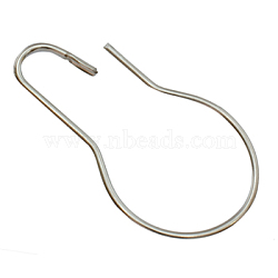 Iron Keychain Clasp Findings, Snap Clasps, teardrop, Platinum, about 37mm wide, 68mm long(E430)