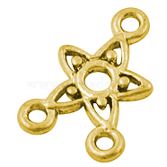 Chandelier Component Links, 3 Loop Connectors, Alloy, Star, Golden, Lead Free, Nickel Free and Cadmium Free, about 17.5mm long, 12mm wide, 2mm thick, hole: 1.5mm(EA10675Y-NFG)