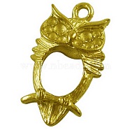 Alloy Pendant Enamel Settings, for Halloween, Cadmium Free & Lead Free, Owl, Golden, 23.5x13x5.5mm, Hole: 1.5mm(EA253Y-G)