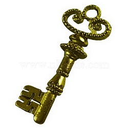 Tibetan Style Alloy Pendants, Lead Free and Cadmium Free & Nickel Free, Skeleton Key, Antique Bronze, 32x12x2mm, Hole: 3mm(EA301Y-NFAB)