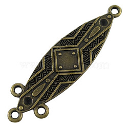 Chandelier Component, Alloy Connector Rhinestone Settings, Lead Free and Cadmium Free, Antique Bronze Color, Oval, 11.5mm wide, 44.5mm long, 1.5mm thick, hole: 2mm(EA359Y-AB)
