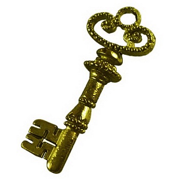 Tibetan Style Alloy Pendants, Lead Free and Cadmium Free & Nickel Free, Skeleton Key, Antique Bronze, 32x12x2mm, Hole: 3mm