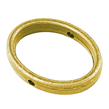 Alloy Bead Frames, Lead Free and Cadmium Free, Oval, Golden Color, about 19mm long, 14.5mm wide, 3mm thick, hole: 1mm