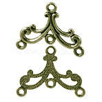 Alloy Chandelier Components, Lead Free and Cadmium Free, Antique Bronze Color, 27x21x1.5mm, Hole: 2mm(EA9730Y-AB)