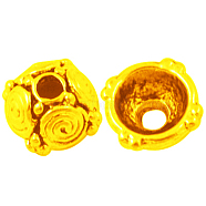 Alloy Bead Caps, Lead Free and Cadmium Free, Golden, 8x8x4.5mm, Hole: 2mm, Inner Diameter: 6mm(EA9034Y-G)