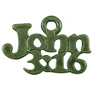 Tibetan Style Alloy Pendants, Christian Charms, John 3:16, Lead Free and Cadmium Free, Antique Bronze, 18.5x13x1mm, Hole: 2mm(EA9098Y-AB)