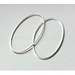 Nickel Free Brass Ring, Oval, Silver Color, about 20mm wide, 40mm long, 1mm thick, hole: about 18mm(EC021-NFS)