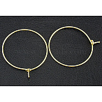 Brass Wine Glass Charm Rings, Hoop Earrings Findings, Golden, 20x0.8mm, 20 Gauge(EC067-1G)