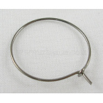 Brass Wine Glass Charm Rings, Hoop Earrings Findings, Gunmetal, 25x0.8mm, 20 Gauge(EC067-2B)