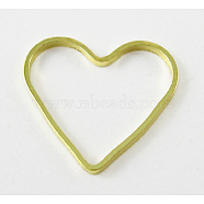 Brass Linking Rings, Valentine's Day Jewelry Accessory, Heart, Plated in Golden, about 7mm wide, 6mm long, 1mm thick(EC066-1G)