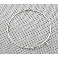 Brass Wine Glass Charm Rings, Hoop Earrings Findings, Nickel Free, Platinum, 30x0.8mm, 20 Gauge(EC067-3NF)