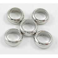 Brass Spacer Beads, Rondelle, Nickel Free, Platinum, 3.5x1mm(EC0823.5mm-NF)