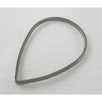 Brass Linking Rings, teardrop, Gunmetal, about 11mm wide, 16mm long, 1mm thick