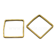 Brass Linking Rings, Sqare, Unplated, Nickel Free, about 8mm long, 8mm wide, 0.4mm thick, hole: 7x7mm(EC1123-C)