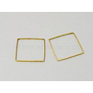Brass Link Rings, Square, 15x15x0.5mm(EC1131-1)