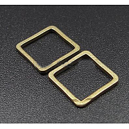 Brass Linking Rings, Unplated, Nickel Free Square, Size: about 15mm wide, 15mm long, 1mm thick(EC168-C)