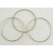 Brass Linking Rings, Nickel Free, Platinum, 40x0.7~1mm(EC18740MM-NF)