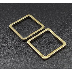 Brass Linking Rings, Unplated, Nickel Free Square, Size: about 15mm wide, 15mm long, 1mm thick(EC168-C)