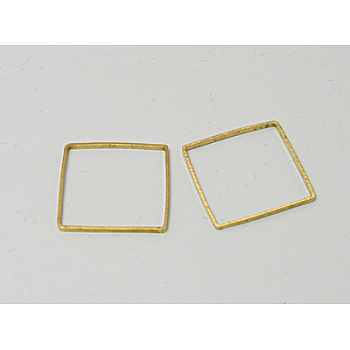Brass Link Rings, Square, 15x15x0.5mm