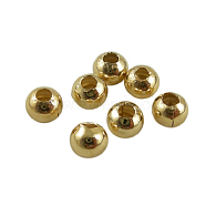 Brass Smooth Round Beads, Seamed Spacer Beads, Golden, 3mm, Hole: 1mm(EC400-1G)