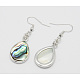 Stylish Alloy Abalone Shell/Paua ShellTeardrop Dangle Earrings(EJEW-H139-1)-1