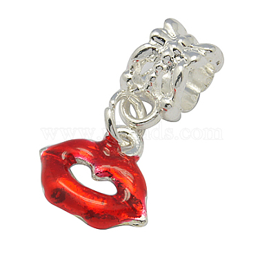23mm Red Others Alloy + Enamel Dangle Beads