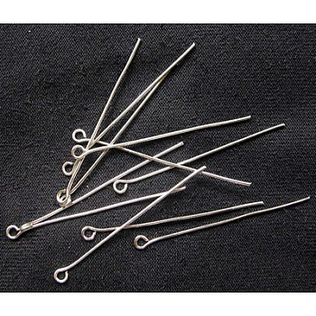 Iron Eye Pin, Cadmium Free & Lead Free, Platinum, 28x0.7mm, Hole: 2mm, about 8400pcs/1000g