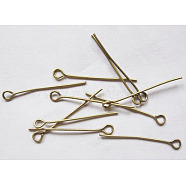 Iron Eye Pin, Cadmium Free & Nickel Free & Lead Free, Antique Bronze, 26x0.7mm, Hole: 2mm, about 11000pcs/1000g(EPAB2.6cm-NF)