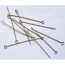 Iron Eye Pin, Cadmium Free & Nickel Free & Lead Free, Antique Bronze, 45x0.7mm, Hole: 2mm, about 6000pcs/1000g(EPAB4.5cm-NF)