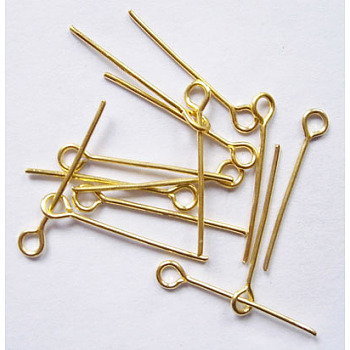 Iron Eye Pin, Cadmium Free & Lead Free, Golden, 18x0.7mm, Hole: 2mm, about 13800~14000pcs/1000g