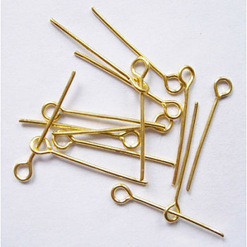 Iron Eye Pin, Cadmium Free & Lead Free, Golden, 22x0.7mm, Hole: 2mm, about 12000pcs/1000g