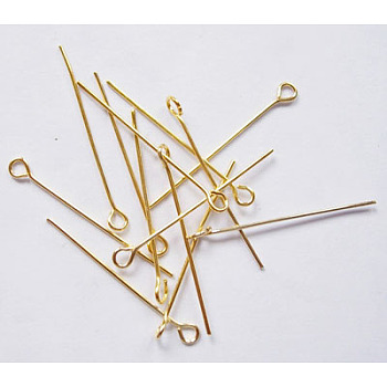 Iron Eye Pin, Cadmium Free & Lead Free, Golden, 28x0.7mm, Hole: 2mm, about 8400pcs/1000g