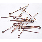 Iron Eye Pin, Cadmium Free & Nickel Free & Lead Free, Red Copper, 30x0.7mm, Hole: 2mm, about 8700~8800pcs/1000g(EPR3.0cm-NF)