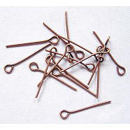 Iron Eye Pin, Cadmium Free & Nickel Free & Lead Free, Red Copper, 18x0.7mm, Hole: 2mm, about 13800~14000pcs/1000g(EPR1.8cm-NF)