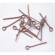 Iron Eye Pin, Cadmium Free & Nickel Free & Lead Free, Red Copper, 24x0.7mm, Hole: 2mm, about 11600pcs/1000g(EPR2.4cm-NF)