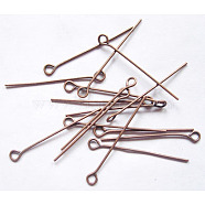 Iron Eye Pin, Cadmium Free & Nickel Free & Lead Free, Red Copper, 30x0.7mm, Hole: 2mm, about 8700~8800pcs/1000g(EPR3.0cm-NF)