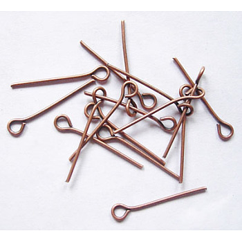 Iron Eye Pin, Cadmium Free & Nickel Free & Lead Free, Red Copper, 18x0.7mm, Hole: 2mm, about 13800~14000pcs/1000g